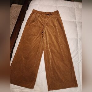 Banana Republic Wide Leg Womans Size 18 Corduroy Pants Congac Pleated Front